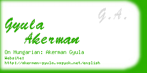 gyula akerman business card